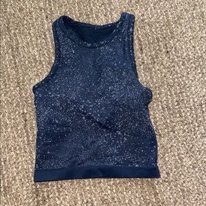 Lululemon Athletica Navy Speckled Crop Top